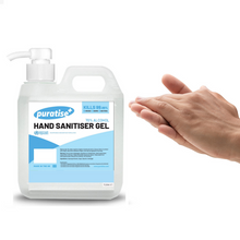 Load image into Gallery viewer, Puratise 1 Litre Hand Sanitiser Gel with Pump to fit 38mm Neck