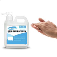 Load image into Gallery viewer, Puratise 1 Litre Hand Sanitiser Rub with Pump to fit 38mm Neck