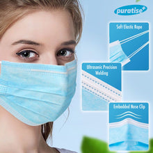 Load image into Gallery viewer, Puratise Disposable 3 Ply Face Masks- 50 Per Box- Made in the UK
