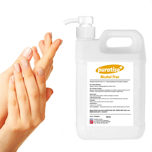 Puratise 5 Litre ALCOHOL FREE 2 in 1 Hand Sanitiser and Surface Cleaner with Pump to fit 38mm neck