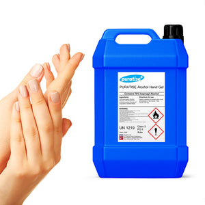 PURATISE Hand Sanitiser GEL 5 Litres - Melbec Microbiology Approved BSEN 1276:2019 & BSEN1500:2013