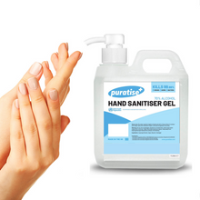 Load image into Gallery viewer, Puratise 1 Litre Hand Sanitiser Gel with Pump to fit 38mm Neck
