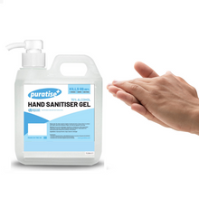 Load image into Gallery viewer, Puratise 1 Litre Hand Sanitiser Gel with Pump to fit 38mm Neck
