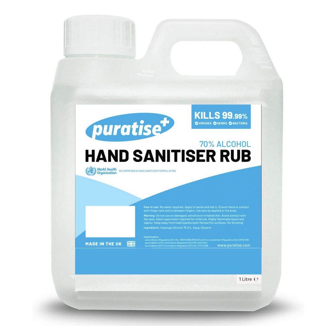 Puratise 1 Litre Hand Sanitiser Rub