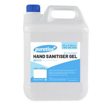 Load image into Gallery viewer, PURATISE Hand Sanitiser GEL 5 Litres - Melbec Microbiology Approved BSEN 1276:2019 &amp; BSEN1500:2013
